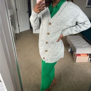 Mango Grey Cardigan Sweater